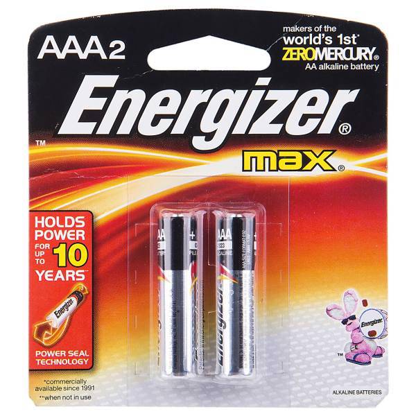 Energizer Max Alkaline AAA Battery Pack Of 2، باتری نیم قلمی انرجایزر مدل Max Alkaline بسته 2 عددی