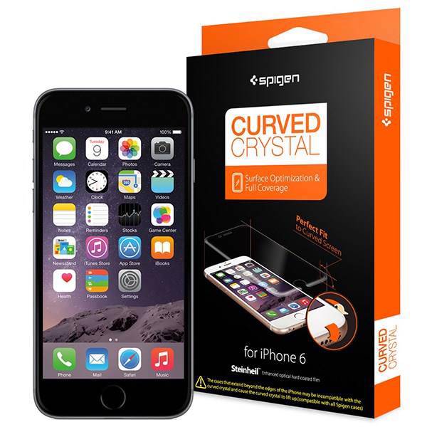 Apple iPhone 6 Plus Spigen Curved Crystal Screen Guard، محافظ صفحه نمایش اسپیگن مدل Curved مناسب برای آیفون 6 پلاس