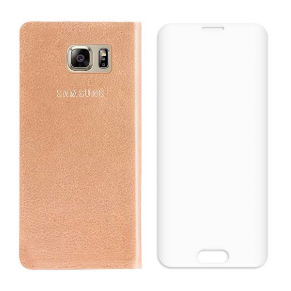 EW Cover RF7 Flip Cover With Full Tempered Glass For Samsung Galaxy S6 Edge، کیف کلاسوری EW Cover مدل RF7 به همراه محافظ صفحه 3D مناسب برای گوشی موبایل سامسونگ گلکسی S6 Edge