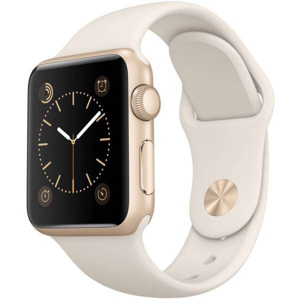 Apple Watch 38mm Gold Aluminum Case with Antique White Sport Band، ساعت هوشمند اپل واچ مدل 38mm Gold Aluminum Case with Antique White Sport Band