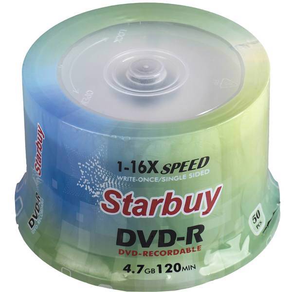 Starbuy DVD-Rack of 50، دی وی دی خام استاربای مدل DVD-R - بسته 50 عددی