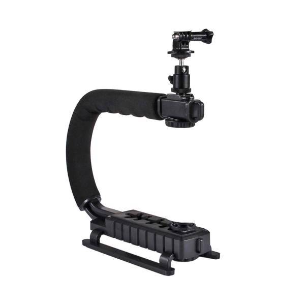 Puluz C-Shape Portable Handheld Bracket Stabilizer Kits، دسته لرزشگیر فیلم برداری پلوز مدل C-Shape مناسب برای دوربین ورزشی گوپرو و دوربین عکاسی
