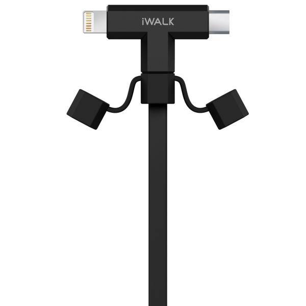 iWalk CST012 USB To microUSB/Lightning Cable 1m، کابل تبدیل USB به microUSB/لایتنینگ آی واک مدل CST012 طول 1 متر