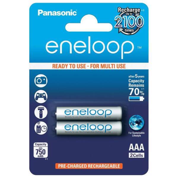 Panasonic Eneloop AAA Battery Pack of 2، باتری نیم قلمی پاناسونیک مدل Eneloop بسته 2 عددی