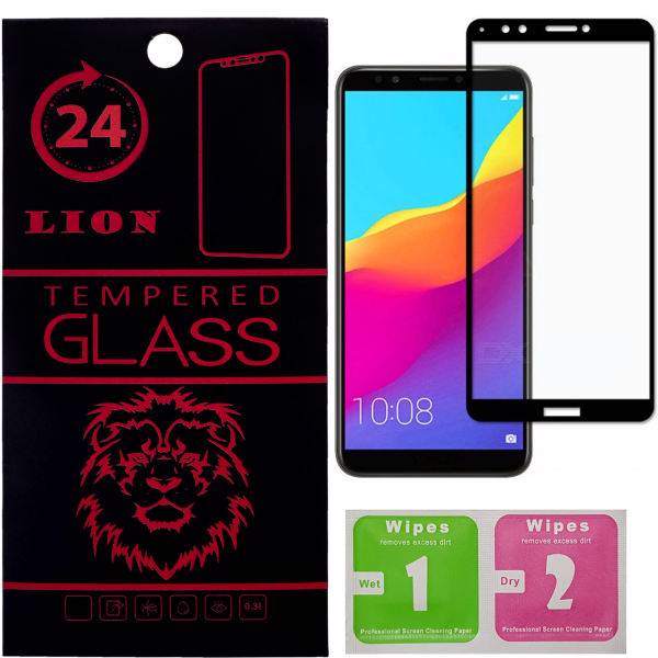 LION 5D Full Glue Glass Screen Protector For Huawei Y7 Prime 2018، محافظ صفحه نمایش لاین مدل 5D مناسب برای گوشی هوآوی Y7 Prime 2018