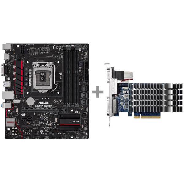 ASUS B85M-GAMER Motherboard with ASUS 710-2-SL Graphics Card، مادربرد ایسوس مدل B85M-GAMER به همراه کارت گرافیک ایسوس مدل 710-2-SL