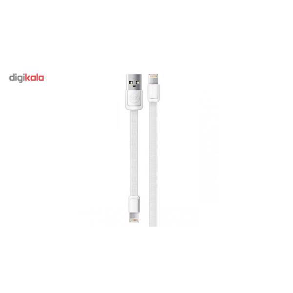 کابل تبدیل USB به microUSB و لایتنینگ دابلیو کی مدل WDC-009 مجموعه 2 عددی به طول 100 و 16 سانتی متر