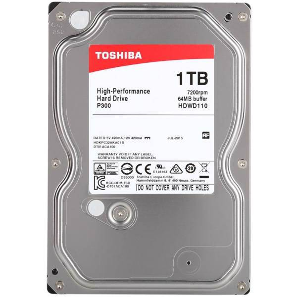Toshiba P300 HDWD110UZSVA Internal Hard Drive - 1TB، هارددیسک اینترنال توشیبا مدل P300 HDWD110UZSVA ظرفیت 1 ترابایت