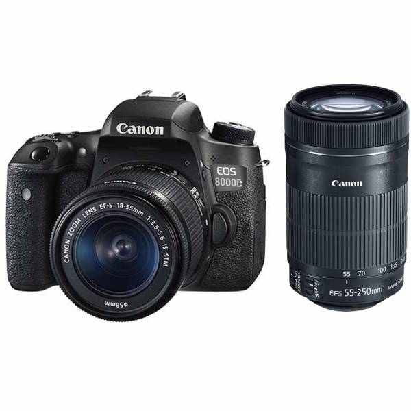 Canon EOS 8000D Digital Camera With 18-55mm IS STM And 55-250mm IS STM Lenses، دوربین دیجیتال کانن مدل EOS 8000D به همراه لنز های 18-55 میلی متر IS STM و 55-250 میلی متر IS STM