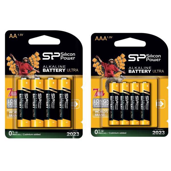 Silicon Power Alkaline Ultra AA and AAA Battery Pack of 8، باتری قلمی و نیم قلمی سیلیکون پاور مدل Alkaline Ultra بسته 8 عددی