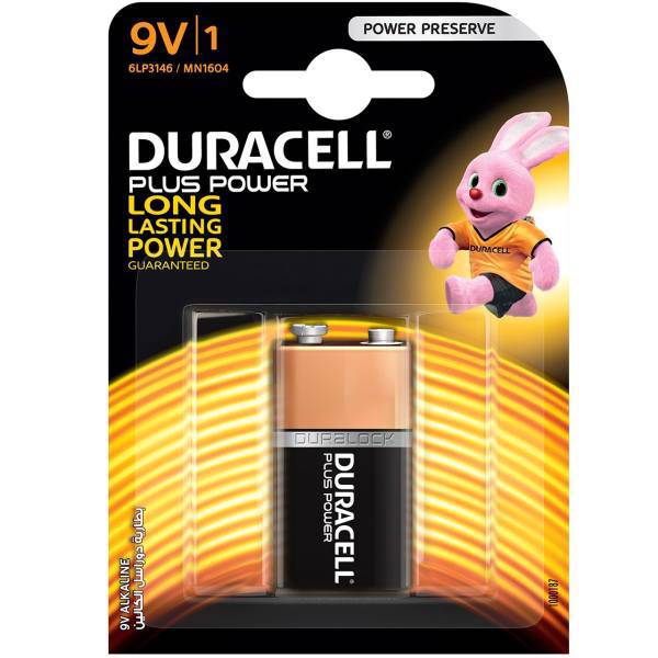 Duracell Plus Power Duralock 9V Battery، باتری کتابی دوراسل مدل Plus Power Duralock