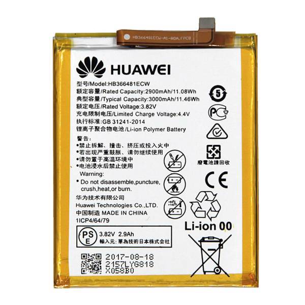 Huawei HB366481ECW 3000mAh Cell Mobile Phone Battery For Huawei P9/P9 Lite، باتری موبایل هوآوی مدل HB366481ECW با ظرفیت 3000mAh مناسب برای گوشی موبایل هوآوی P9/P9 Lite