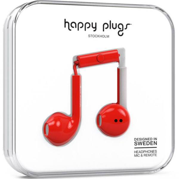 Happy Plugs Earbud Plus Red Headphones، هدفون هپی پلاگز مدل Earbud Plus Red