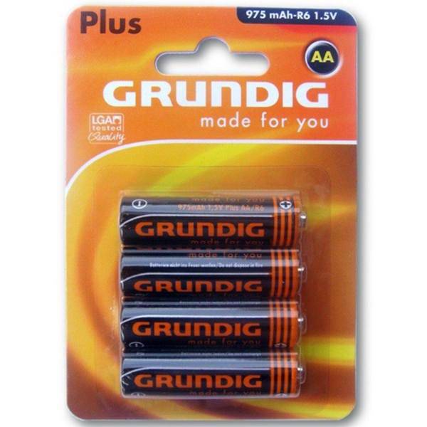 Grundig Plus 975mAh AA Battery Pack Of 4، باتری قلمی گروندیگ مدل Plus با ظرفیت 975 میلی آمپر ساعت بسته 4 عددی