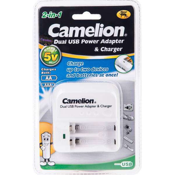Camelion BC-1005A Dual USB Power Adaptor and Charger، شارژر باتری کملیون مدل BC-1005A