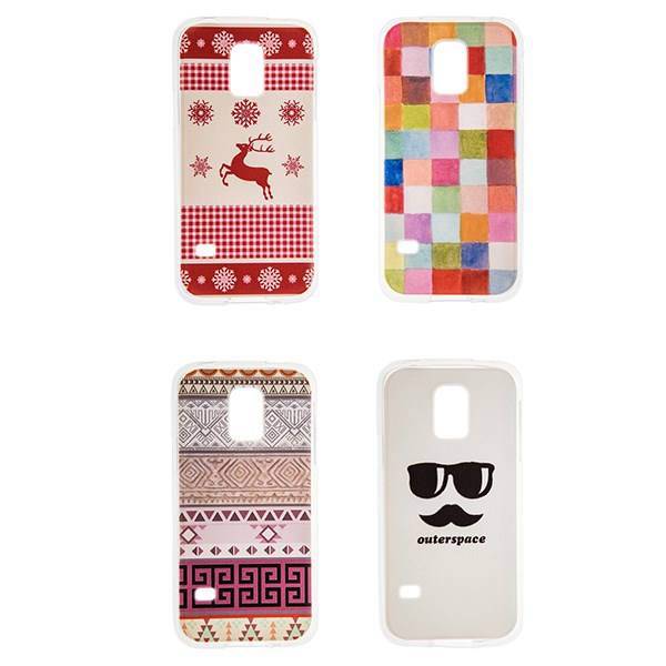 Samsung Galaxy S5 mini TPU Fit Case 4 In 1 Package Pattern 1، 4 عدد کاور TPU فیت کیس در یک پکیج 1 مناسب برای گوشی موبایل سامسونگ گلکسی اس5 مینی