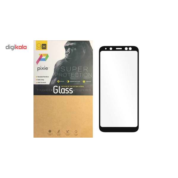 Pixie 5D Full Glue Glass Screen Protector For Samsung Galaxy A6 Plus 2018، محافظ صفحه نمایش شیشه ای پیکسی مدل 5D مناسب برای گوشی سامسونگ Galaxy A6 Plus 2018