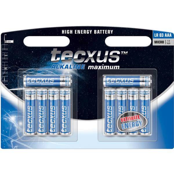 Tecxus Alkaline Maximum LR 03 AAA Batteryack Of 10، باتری نیم قلمی تکساس مدل Alkaline Maximum - بسته 10 عددی