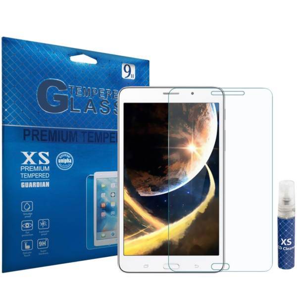 XS Tempered Glass Screen Protector For Samsung Galaxy Tab 4 7.0 With XS LCD Cleaner، محافظ صفحه نمایش شیشه ای ایکس اس مدل تمپرد مناسب برای تبلت سامسونگ Galaxy Tab 4 7.0 به همراه اسپری پاک کننده صفحه XS