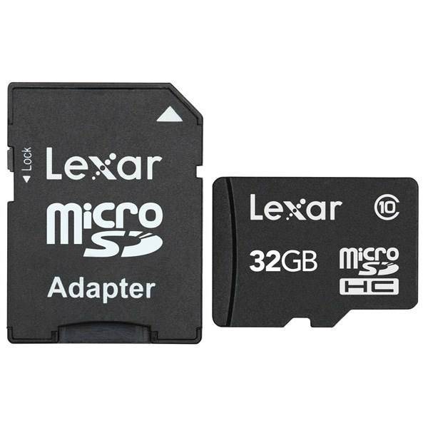Lexar Class 10 microSDHC With Adapter - 32GB، کارت حافظه microSDHC لکسار کلاس 10 همراه با آداپتور SD ظرفیت 32 گیگابایت