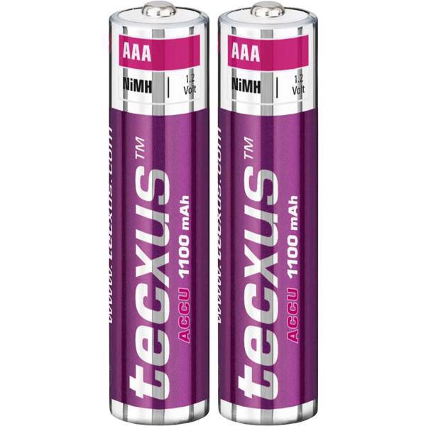 Tecxus NiMh Accu Rechargeable AAA 1100 mAh Batteryack of 2، باتری قابل‌شارژ نیم قلمی تکساس مدل Accu بسته‌ی 2 عددی