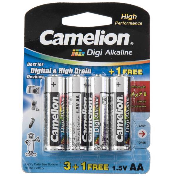 Camelion Digi Alkaline AA Batteryack of 4، باتری قلمی کملیون مدل Digi Alkaline بسته 4 عددی