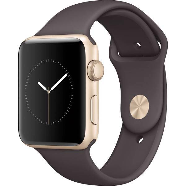 Apple Watch Series 2 42mm Gold Aluminum Case with Cocoa Sport Band، ساعت هوشمند اپل واچ سری 2 مدل 42mm Gold Aluminum Case with Cocoa Sport Band