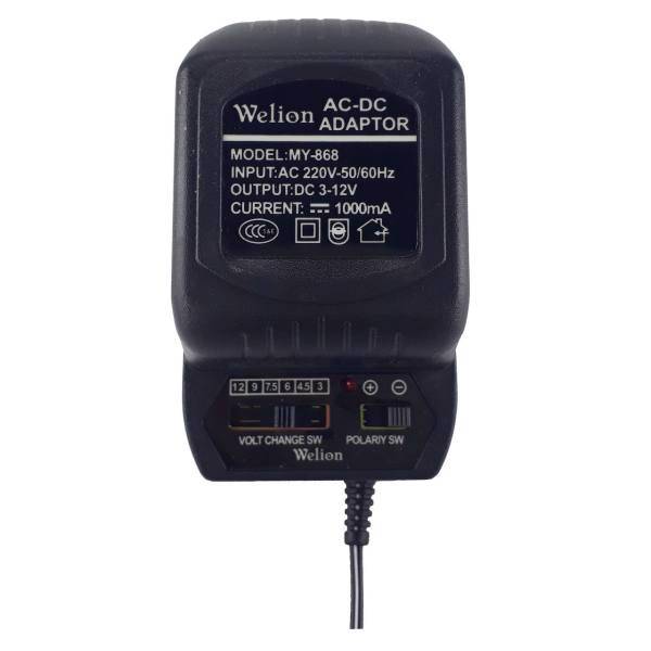 welion MY-868 Variable Power Supply 3V-12V، آداپتور متغیر 220 به 3 تا 12 ولت ولیون مدل MY-868