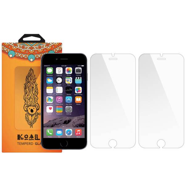 KOALA Tempered Glass Screen Protector For Apple iPhone 6 / 6S Pack of 2، محافظ صفحه نمایش شیشه ای کوالا مدل Tempered مناسب برای گوشی موبایل اپل آیفون 6/6S بسته 2 عددی