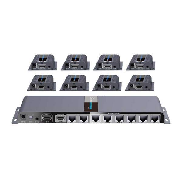 Lenkeng LKV718PRO 1 to 8 HDMI Extender And Splitter، توسعه دهنده و تکرارکننده 1 به 8 HDMI لنکنگ مدل LKV718PRO