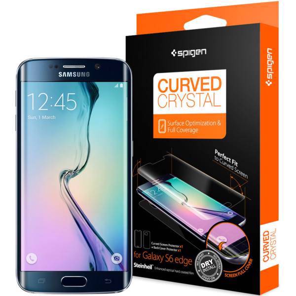 Spigen Curved Crystal Screen Protector For Samsung Galaxy S6 Edge، محافظ صفحه نمایش اسپیگن مدل Curved Crystal مناسب برای گوشی موبایل سامسونگ Galaxy S6 Edge