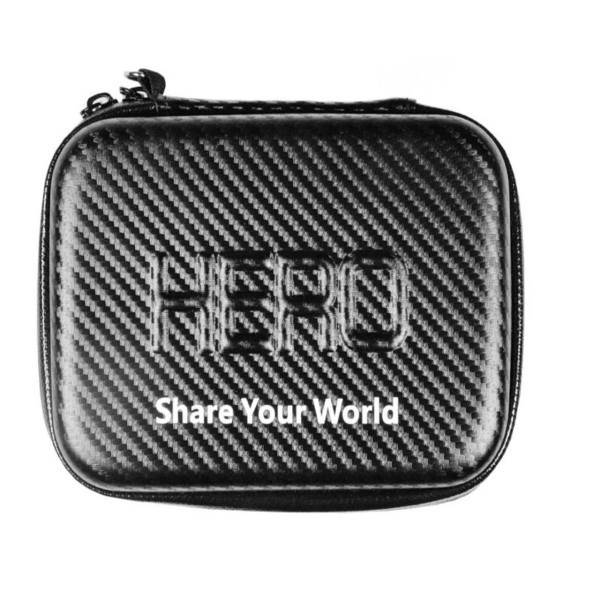 Puluz Carbon Fiber Shockproof Waterproof Portable Case For Gopro، کیف دوربین پلوز طرح کربن مدل Waterproof Carrying