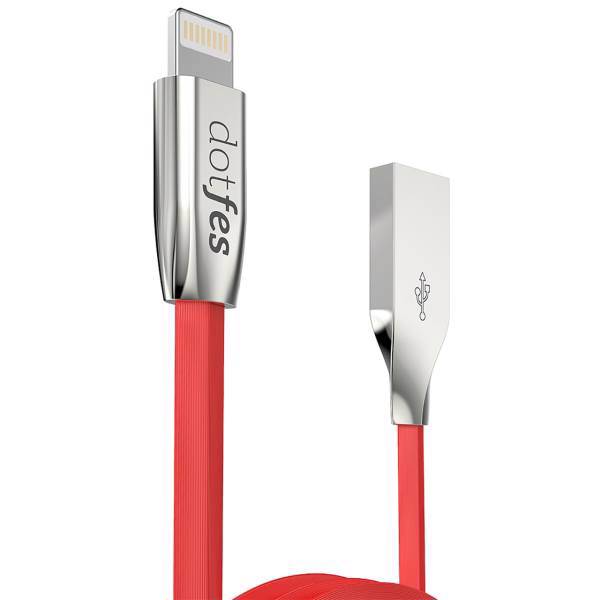 Dotfes Flat USB To Lightning Cable 1m، کابل تبدیل USB به لایتنینگ داتفس مدل A04 به طول 1 متر
