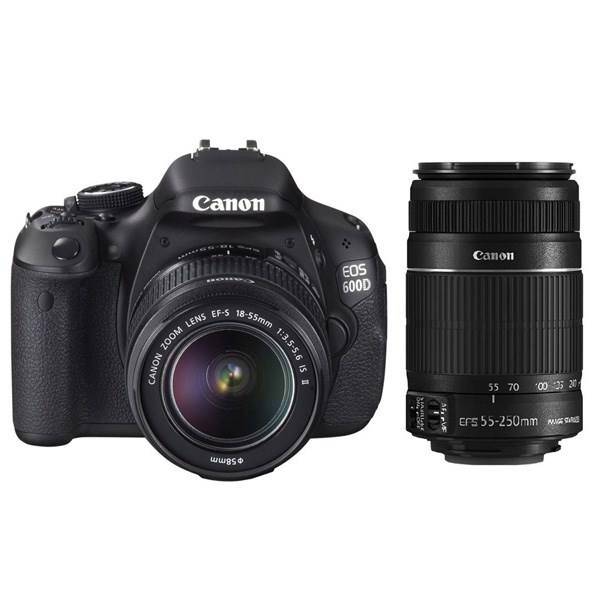 Canon EOS 600D (Double Lenses) - 18-55 55-250 IS، دوربین دیجیتال کانن ای او اس 600 دی (کیت 2 لنز 18-55 و 55-250)