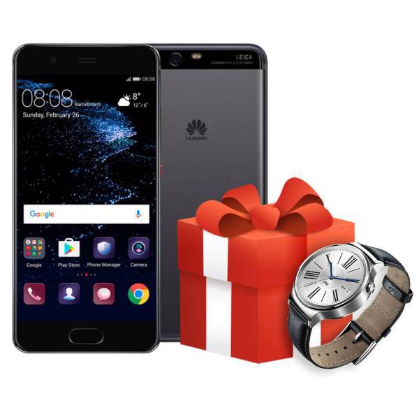 Huawei P10 VTR-L29 Dual SIM Mobile Phone With Huawei Smart Watch، گوشی موبایل هوآوی مدل P10 VTR-L29 دو سیم کارت به همراه ساعت هوشمند هوآوی
