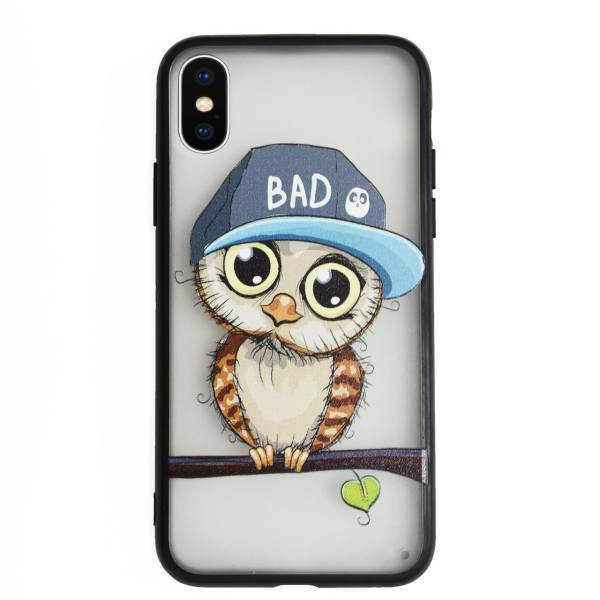 Kenzo Bad Owl Pc Case For Iphone X، کاور سخت دور ژله ای کنزو مدل Bad Owl مناسب برای آیفون X