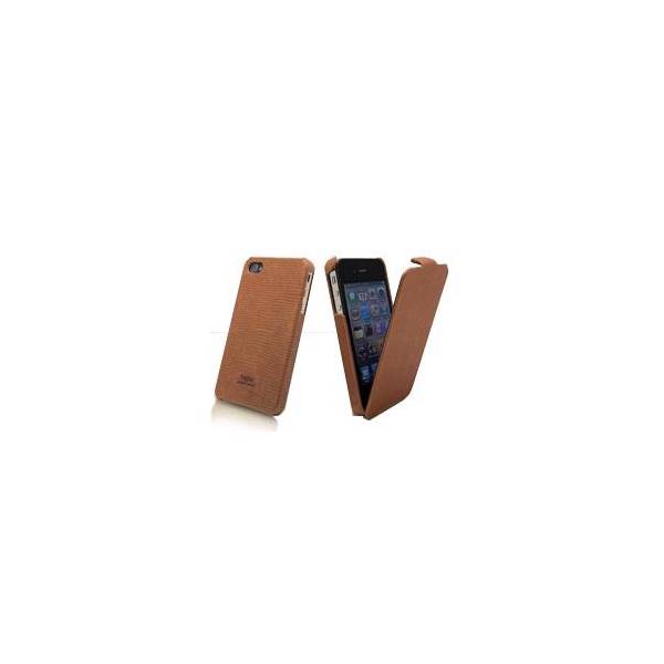 Kajsa Light Brown leather Flip Case، کیف موبایل کاجسا چرمی مخصوص آیفون 4S