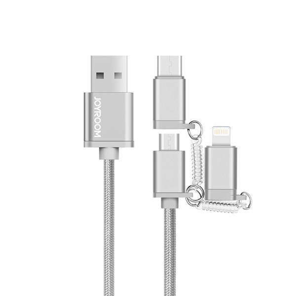 Joyroom S-M321 USB To microUSB/Lightning/USB-C Cable 1m، کابل تبدیل USB به microUSB/لایتنینگ/USB-C جوی روم مدل S-M321 طول 1 متر
