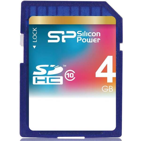 Silicon Power SD Class 10 - 4GB، کارت حافظه ی SD سیلیکون پاور کلاس 10 - 4 گیگابایت