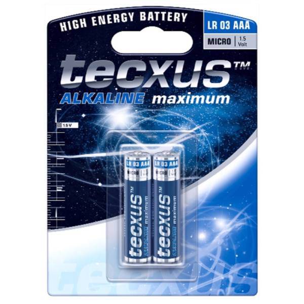 Tecxus Alkaline AAA Battery Pack of 2، باتری نیم قلمی تکساس مدل Alkaline بسته 2 عددی