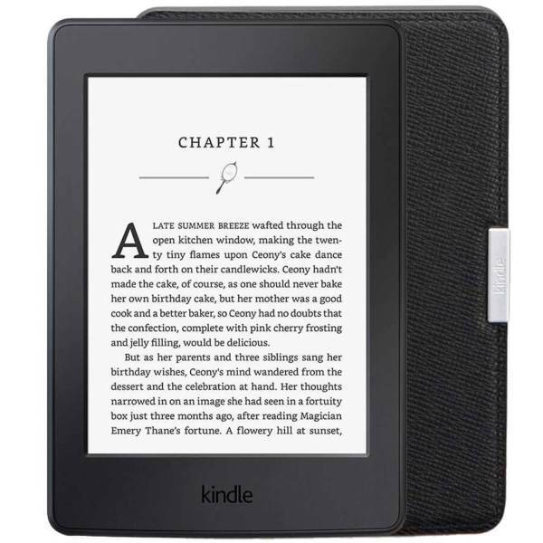 Amazon Kindle 7th Generation E-reader with Leather Cover - 4GB، کتاب‌خوان آمازون مدل Kindle نسل هفتم همراه با کاور چرمی - ظرفیت 4 گیگابایت
