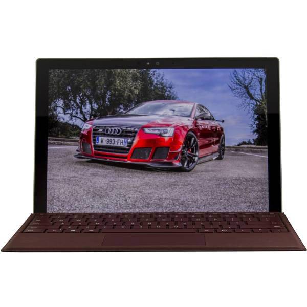 Microsoft Surface Pro 2017 - With Burgundy Type Cover And Golden Guard Bag - 128GB Tablet، تبلت مایکروسافت مدل Surface Pro 2017 به همراه کیبورد کیبورد سیگنیچر کبود و کیف Golden Guard - ظرفیت 128 گیگابایت