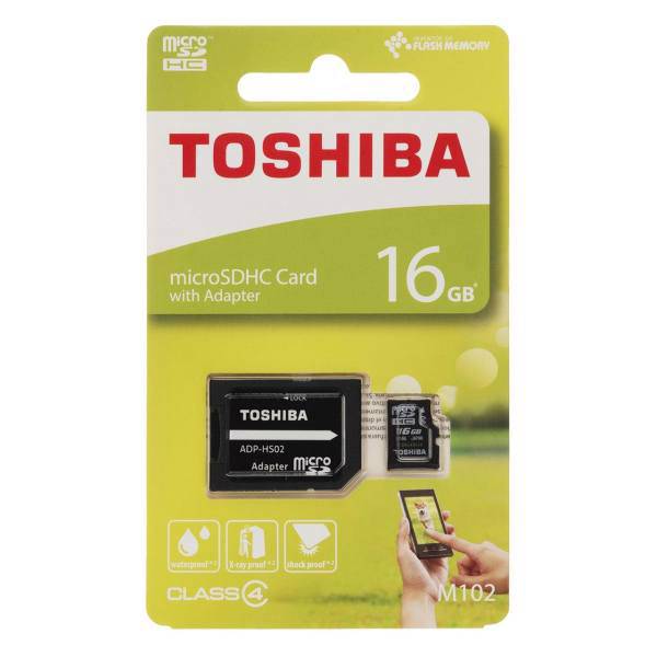 Toshiba M102 Class 4 microSDHC With SD Adapter 16GB، کارت حافظه microSDHC توشیبا مدل M102 کلاس 4 همراه با آداپتور SD ظرفیت 16 گیگابایت