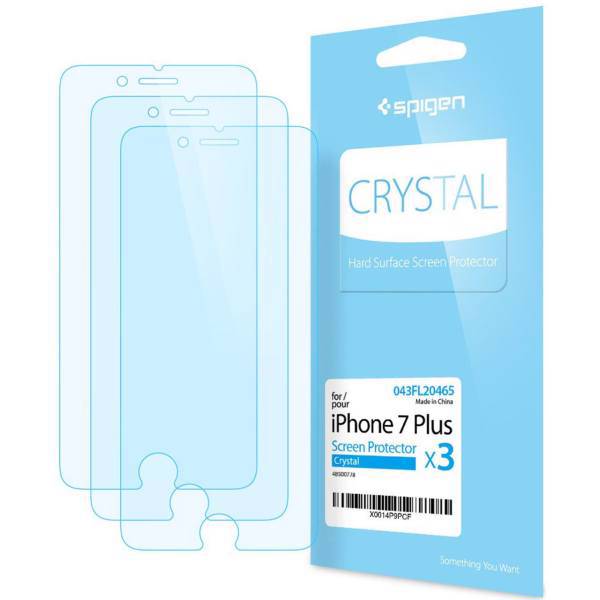 Spigen Crystal Screen Protector For Apple iPhone 7 Plus Pack Of 3، محافظ صفحه نمایش اسپیگن مدل Crystal مناسب برای گوشی موبایل آیفون 7 پلاس بسته 3 عددی