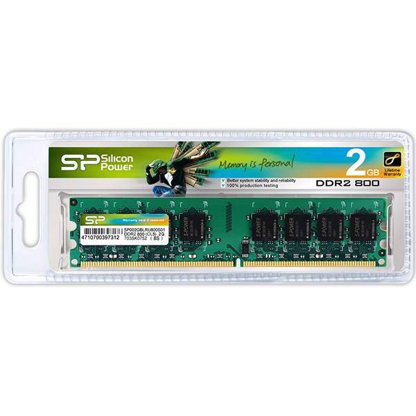 Silicon Power DDR2 800MHz RAM - 2GB، رم کامپیوتر Silicon Power مدل DDR2 800MHz ظرفیت 2 گیگابایت
