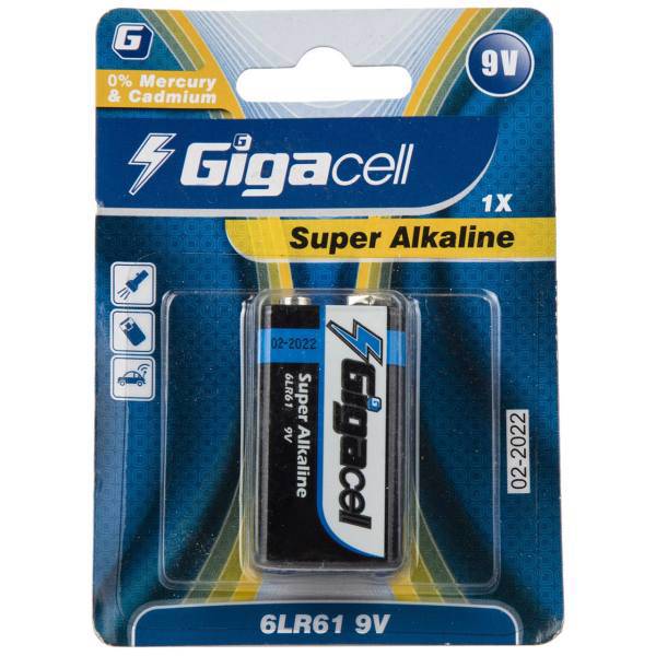 GigaCell Super Alkaline 9V Battery Pack Of 1، باتری کتابی گیگاسل مدل Super Alkaline بسته یک عددی