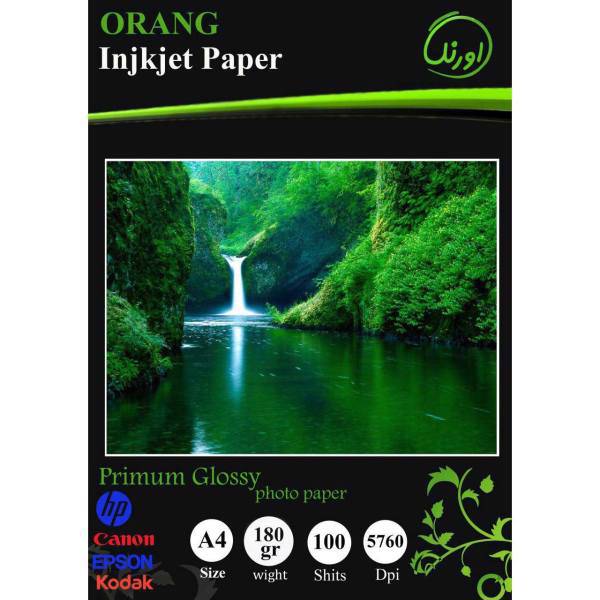 Orang Premium Glossy Photo Paper A4 Pack Of 100، کاغذ عکس اورنگ مدل Premium Glossy سایز A4 بسته 100 عددی