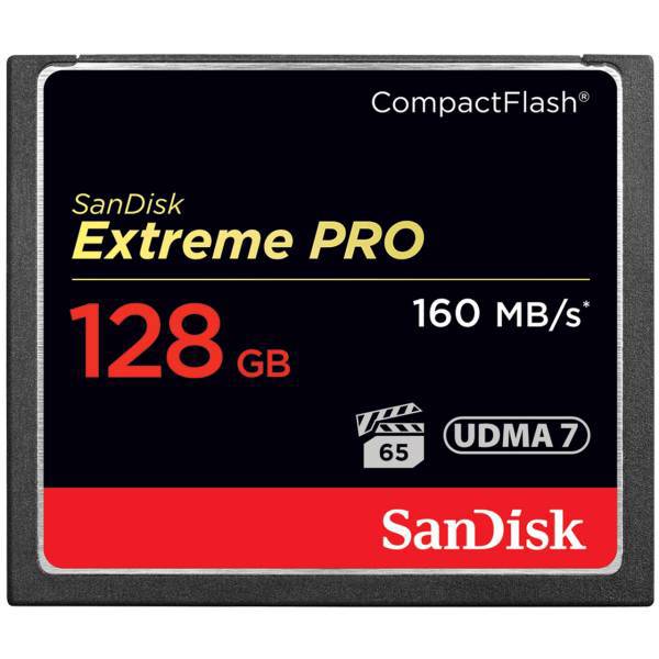 SanDisk Extreme Pro CompactFlash 1067X 160MBps - 128GB، کارت حافظه CompactFlash سن دیسک مدل Extreme Pro سرعت 1067X 160MBps ظرفیت 128 گیگابایت