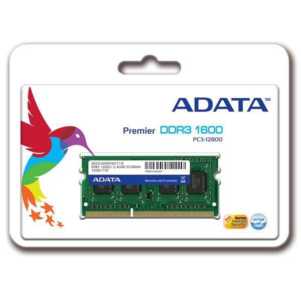 ADATA Premier DDR3 1600MHz PC3-12800 Notebook Memory - 8GB، رم لپ‌تاپ ای دیتا مدل Premier DDR3 1600MHz PC3-12800 ظرفیت 8 گیگابایت