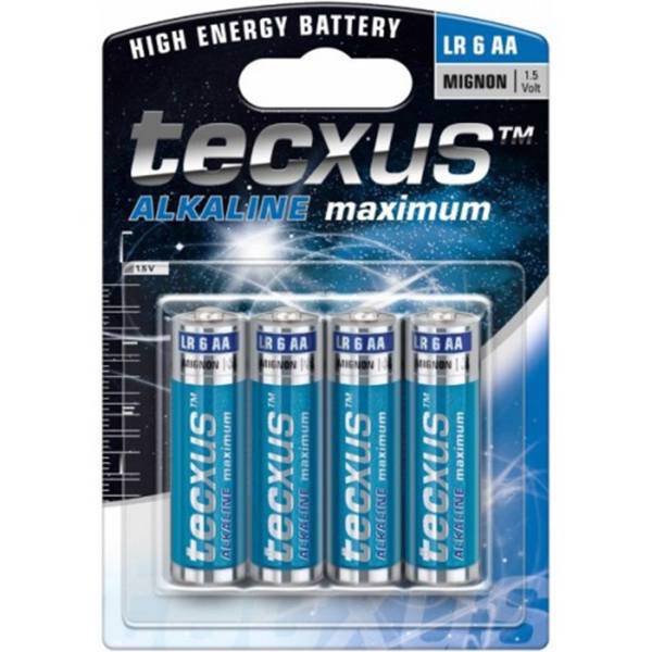 Tecxus Alkaline Maximum LR6 AA Batteryack of 4، باتری قلمی تکساس مدل Alkaline Maximum - بسته 4 عددی